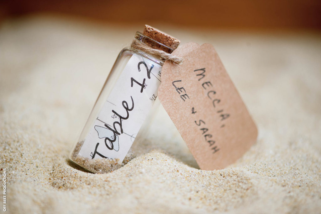 bottle of sand place card