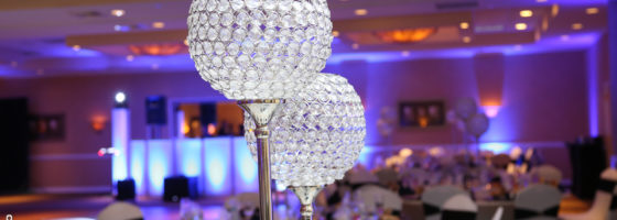Atlantis and Coral Ballroom wedding packages include beautiful centerpieces.
