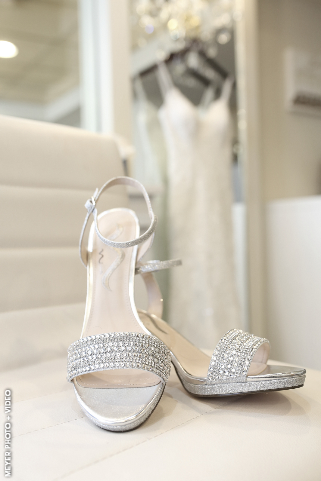 mint green heels on bride